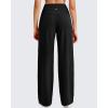 imageG4Free Barefeel High Stretch Wide Leg Pants for Women Soft High Waisted Pleated Casual Pants with Pockets 28quot30quot32quotBlack