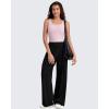imageG4Free Barefeel High Stretch Wide Leg Pants for Women Soft High Waisted Pleated Casual Pants with Pockets 28quot30quot32quotBlack