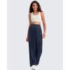 imageG4Free Barefeel High Stretch Wide Leg Pants for Women Soft High Waisted Pleated Casual Pants with Pockets 28quot30quot32quotDark Navy