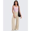 imageG4Free Barefeel High Stretch Wide Leg Pants for Women Soft High Waisted Pleated Casual Pants with Pockets 28quot30quot32quotLight Khaki