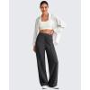 imageG4Free Lightweight Flowy Wide Leg Pants Woman Elastic Waist Front Seam Loose Trousers Summer 27quot29quot31quotBlack