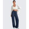 imageG4Free Lightweight Flowy Wide Leg Pants Woman Elastic Waist Front Seam Loose Trousers Summer 27quot29quot31quotDark Blue