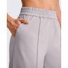 imageG4Free Lightweight Flowy Wide Leg Pants Woman Elastic Waist Front Seam Loose Trousers Summer 27quot29quot31quotGrey