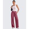imageG4Free Lightweight Flowy Wide Leg Pants Woman Elastic Waist Front Seam Loose Trousers Summer 27quot29quot31quotWine