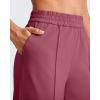 imageG4Free Lightweight Flowy Wide Leg Pants Woman Elastic Waist Front Seam Loose Trousers Summer 27quot29quot31quotWine