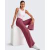 imageG4Free Lightweight Flowy Wide Leg Pants Woman Elastic Waist Front Seam Loose Trousers Summer 27quot29quot31quotWine