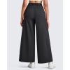 imageG4Free Lightweight Wide Leg Ankle Pants for Women High Waisted Yoga Trouser with Pockets Loose Fit PetiteRegualrTallBlack