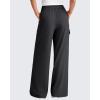 imageG4Free Lightweight Wide Leg Cargo Pants Women High Waisted Lounge Pants with 4 Pockets for Casual Travel Summer FallBlack