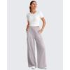 imageG4Free Lightweight Wide Leg Cargo Pants Women High Waisted Lounge Pants with 4 Pockets for Casual Travel Summer FallChrim Gray
