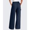 imageG4Free Lightweight Wide Leg Cargo Pants Women High Waisted Lounge Pants with 4 Pockets for Casual Travel Summer FallDark Navy