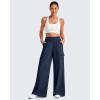 imageG4Free Lightweight Wide Leg Cargo Pants Women High Waisted Lounge Pants with 4 Pockets for Casual Travel Summer FallDark Navy
