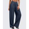 imageG4Free Lightweight Wide Leg Pants Women Trendy Flowy High Waisted Front Pleat Travel Pant Casual Lounge TrousersDark Blue