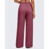 imageG4Free Lightweight Wide Leg Pants Women Trendy Flowy High Waisted Front Pleat Travel Pant Casual Lounge TrousersWine
