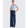 imageG4Free Lightweight Wide Leg Pants Women with Pockets Flowy High Waisted Trousers Travel Lounge 27quot29quot31quotDark Blue