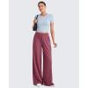 imageG4Free Lightweight Wide Leg Pants Women with Pockets Flowy High Waisted Trousers Travel Lounge 27quot29quot31quotWine
