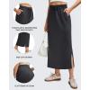 imageG4Free Smoofit Maxi Skirt for Women Modal Soft Drawstring Summer Casual Long Skirts Side Slits Lounge with 2 PocketsBlack