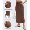 imageG4Free Smoofit Maxi Skirt for Women Modal Soft Drawstring Summer Casual Long Skirts Side Slits Lounge with 2 PocketsCoffee Brown