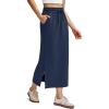 imageG4Free Smoofit Maxi Skirt for Women Modal Soft Drawstring Summer Casual Long Skirts Side Slits Lounge with 2 PocketsDark Blue