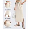 imageG4Free Smoofit Maxi Skirt for Women Modal Soft Drawstring Summer Casual Long Skirts Side Slits Lounge with 2 PocketsIvory