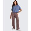 imageG4Free Smoofit Modal Soft Boxy Tee Shirts for Women Short Sleeve Drop Shoulder Crew Neck Basic Tops Casual LoungeDenim Blue