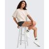imageG4Free Smoofit Modal Soft Boxy Tee Shirts for Women Short Sleeve Drop Shoulder Crew Neck Basic Tops Casual LoungeLight Khaki