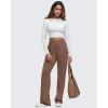 imageG4Free Smoofit Modal Soft Wide Leg Sweatpants for Women High Waisted Casual Lounge Travel Pants with PocketsDark Coffee
