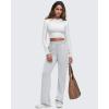 imageG4Free Smoofit Modal Soft Wide Leg Sweatpants for Women High Waisted Casual Lounge Travel Pants with PocketsLight Grey