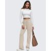 imageG4Free Smoofit Modal Soft Wide Leg Sweatpants for Women High Waisted Casual Lounge Travel Pants with PocketsLight Khaki