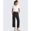 imageG4Free Smoofit Modal Soft Women Wide Leg Capris Pants Adjustable Shockcord High Waist Casual Cropped Sweatpants with PocketsBlack