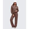 imageG4Free Smoofit Modal Soft Women Wide Leg Sweatpants High Waisted Side Slit Casual Pants with Pockets PetiteRegularTallCoffee Brown