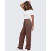 imageG4Free Smoofit Modal Soft Women Wide Leg Sweatpants High Waisted Side Slit Casual Pants with Pockets PetiteRegularTallCoffee Brown