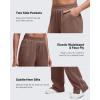 imageG4Free Smoofit Modal Soft Women Wide Leg Sweatpants High Waisted Side Slit Casual Pants with Pockets PetiteRegularTallCoffee Brown