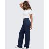 imageG4Free Smoofit Modal Soft Women Wide Leg Sweatpants High Waisted Side Slit Casual Pants with Pockets PetiteRegularTallDark Navy
