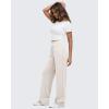 imageG4Free Smoofit Modal Soft Women Wide Leg Sweatpants High Waisted Side Slit Casual Pants with Pockets PetiteRegularTallIvory
