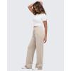 imageG4Free Smoofit Modal Soft Women Wide Leg Sweatpants High Waisted Side Slit Casual Pants with Pockets PetiteRegularTallLight Khaki