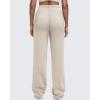 imageG4Free Smoofit Modal Soft Women Wide Leg Sweatpants High Waisted Side Slit Casual Pants with Pockets PetiteRegularTallLight Khaki