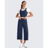 imageG4Free Smoofit Modal Soft Womens Wide Leg Capri Pants High Waist Casual Lounge Cropped Sweatpants with PocketsDark Blue