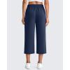 imageG4Free Smoofit Modal Soft Womens Wide Leg Capri Pants High Waist Casual Lounge Cropped Sweatpants with PocketsDark Blue
