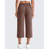 imageG4Free Smoofit Modal Soft Womens Wide Leg Capri Pants High Waist Casual Lounge Cropped Sweatpants with PocketsDark Coffee