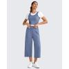 imageG4Free Smoofit Modal Soft Womens Wide Leg Capri Pants High Waist Casual Lounge Cropped Sweatpants with PocketsDemin Blue