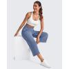 imageG4Free Smoofit Modal Soft Womens Wide Leg Capri Pants High Waist Casual Lounge Cropped Sweatpants with PocketsDemin Blue