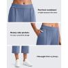 imageG4Free Smoofit Modal Soft Womens Wide Leg Capri Pants High Waist Casual Lounge Cropped Sweatpants with PocketsDemin Blue