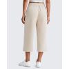 imageG4Free Smoofit Modal Soft Womens Wide Leg Capri Pants High Waist Casual Lounge Cropped Sweatpants with PocketsLight Khaki