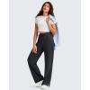 imageG4Free Smoofit Modal Soft Womens Wide Leg Sweatpants High Waisted Drawstring Side Slit Casual Lounge Pants with PocketsBlack