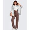 imageG4Free Smoofit Modal Soft Womens Wide Leg Sweatpants High Waisted Drawstring Side Slit Casual Lounge Pants with PocketsCoffee Brown