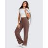 imageG4Free Smoofit Modal Soft Womens Wide Leg Sweatpants High Waisted Drawstring Side Slit Casual Lounge Pants with PocketsCoffee Brown