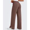 imageG4Free Smoofit Modal Soft Womens Wide Leg Sweatpants High Waisted Drawstring Side Slit Casual Lounge Pants with PocketsCoffee Brown