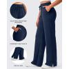 imageG4Free Smoofit Modal Soft Womens Wide Leg Sweatpants High Waisted Drawstring Side Slit Casual Lounge Pants with PocketsDark Navy