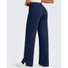 imageG4Free Smoofit Modal Soft Womens Wide Leg Sweatpants High Waisted Drawstring Side Slit Casual Lounge Pants with PocketsDark Navy