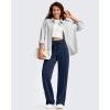 imageG4Free Smoofit Modal Soft Womens Wide Leg Sweatpants High Waisted Drawstring Side Slit Casual Lounge Pants with PocketsDark Navy